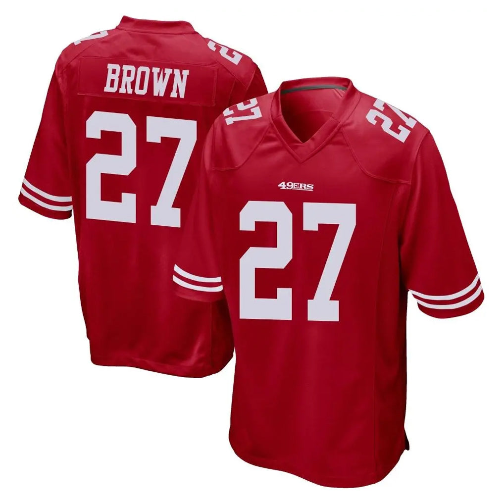Choea SF.49ers #27 Ji'Ayir Brown Player Red Home Game Stitched Jerseys