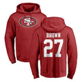 Choea SF.49ers #27 Ji'Ayir Brown Player Red LOGO Pullover Hoodies Home Game Stitched Jerseys