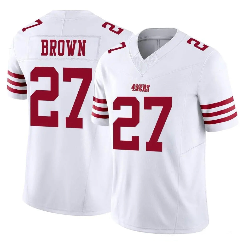 Choea SF.49ers #27 Ji'Ayir Brown Player White Limited Vapor F.U.S.E. Home Game Stitched Jerseys