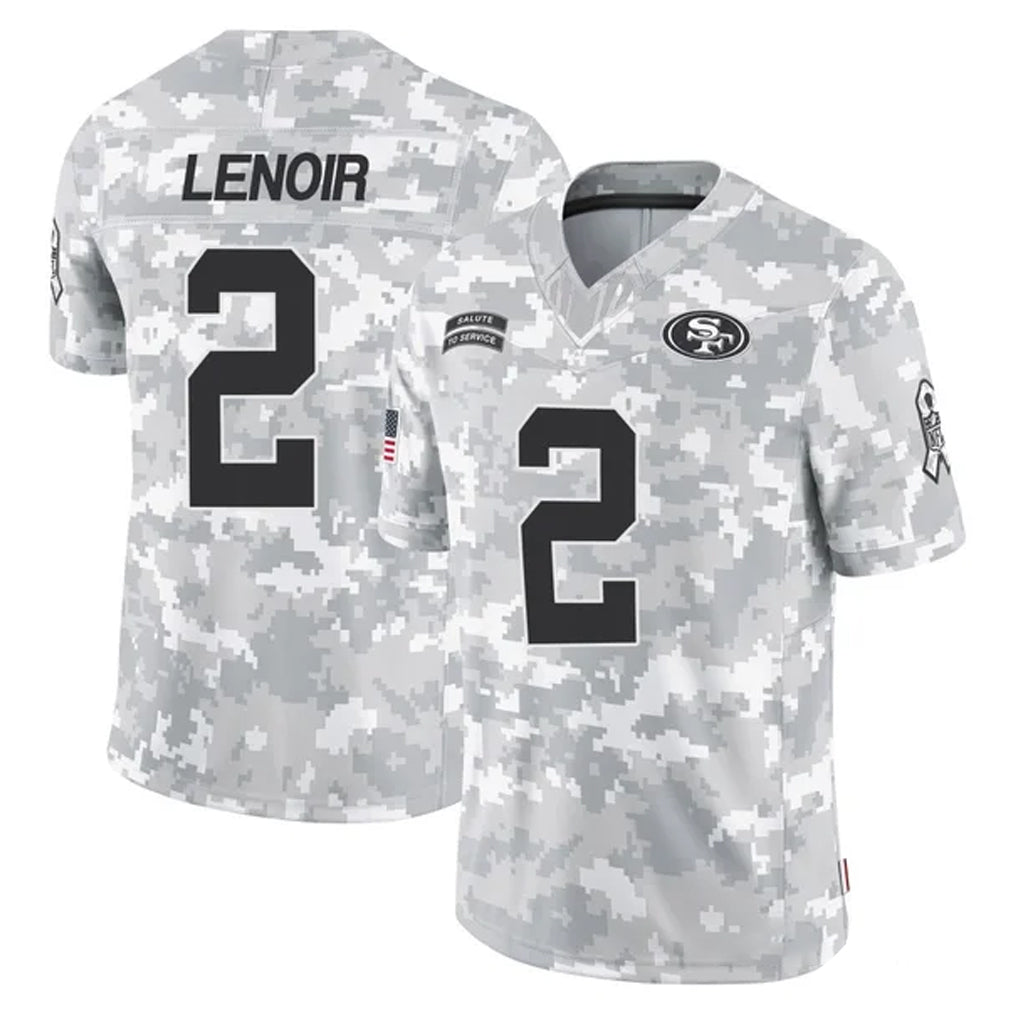 Choea SF.49ers #2 Deommodore Lenoir Player Arctic Camo Limited Salute To Service Home Game Stitched Jerseys