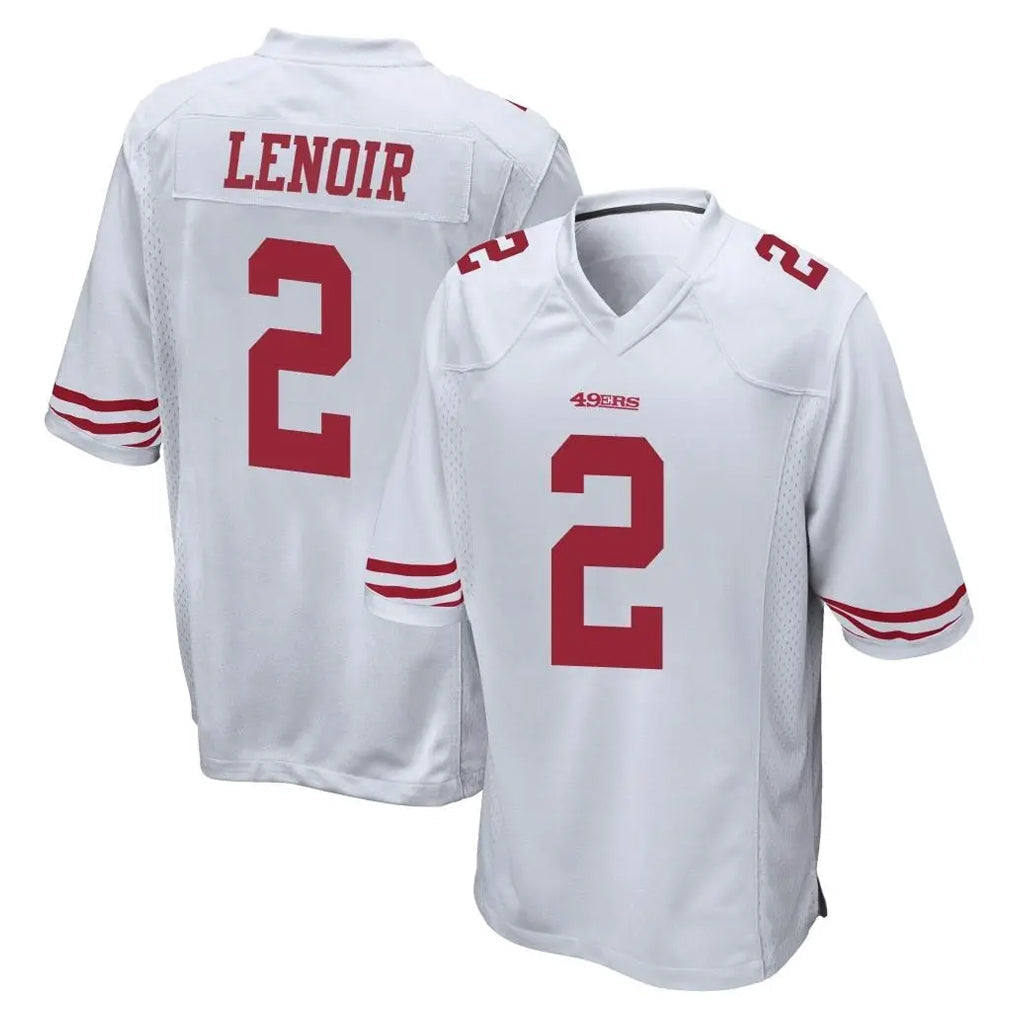 Choea SF.49ers #2 Deommodore Lenoir Player White Home Game Stitched Jerseys