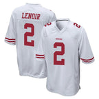 Choea SF.49ers #2 Deommodore Lenoir Player White Home Game Stitched Jerseys