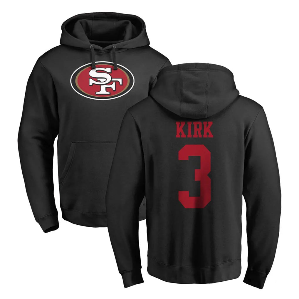 Choea SF.49ers #3 Christian Kirk Player Black LOGO Pullover Hoodies Home Game Stitched Jerseys