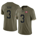 Choea SF.49ers #3 Christian Kirk Player Olive Limited Salute To Service Home Game Stitched Jerseys