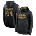 Choea SF.49ers #44 Kyle Juszczyk Player Black Salute to Service Sideline Performance Pullover Hoodies Home Game Stitched Jerseys