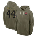 Choea SF.49ers #44 Kyle Juszczyk Player Olive Salute to Service Pullover Hoodies Limited Stitched Jerseys