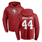 Choea SF.49ers #44 Kyle Juszczyk Player Red LOGO Pullover Hoodies Home Game Stitched Jerseys