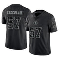 Choea SF.49ers #57 Dre Greenlaw Player Black Limited Reflective Home Game Stitched Jerseys