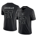 Choea SF.49ers #57 Dre Greenlaw Player Black Limited Reflective Home Game Stitched Jerseys