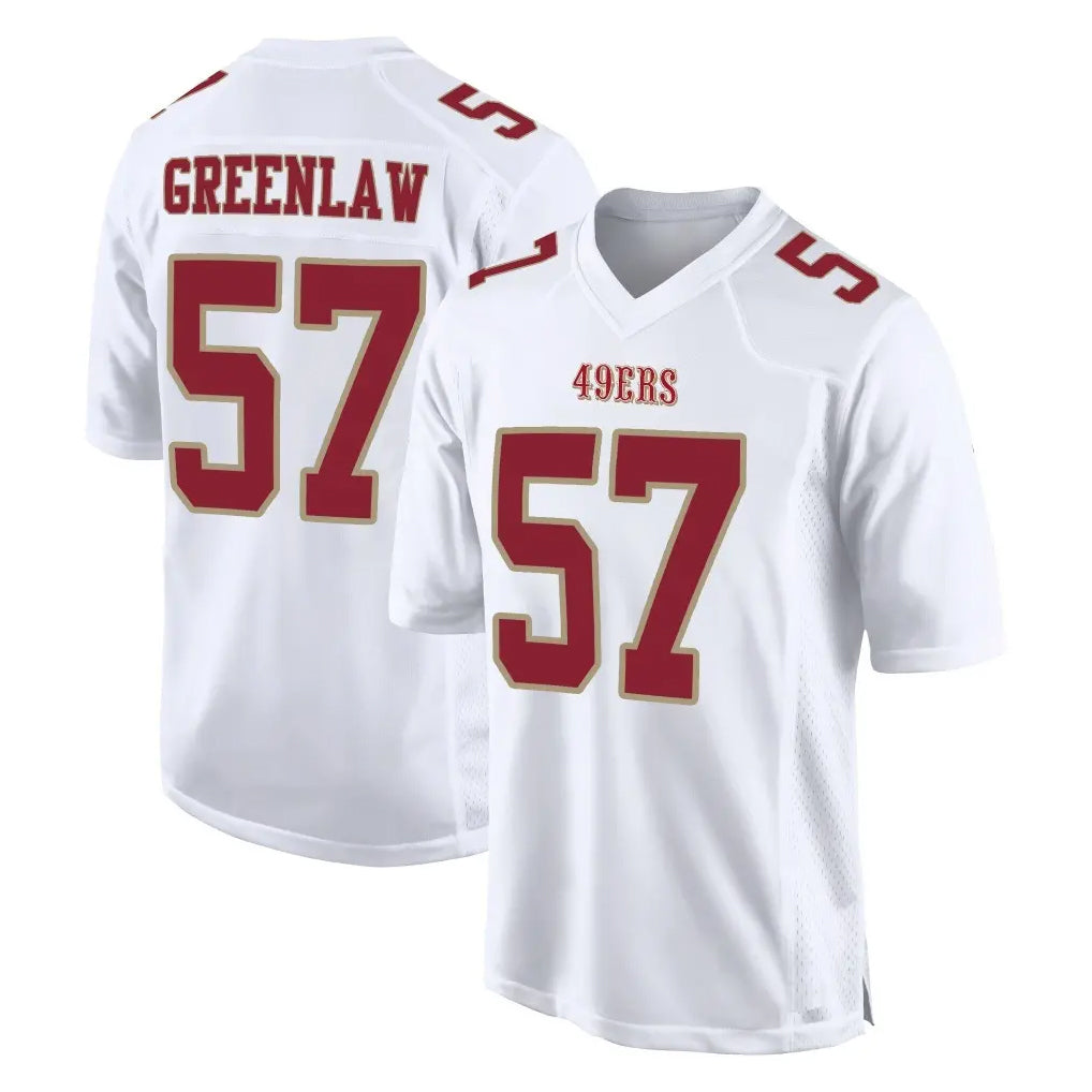 Choea SF.49ers #57 Dre Greenlaw Player White Fashion Home Game Stitched Jerseys