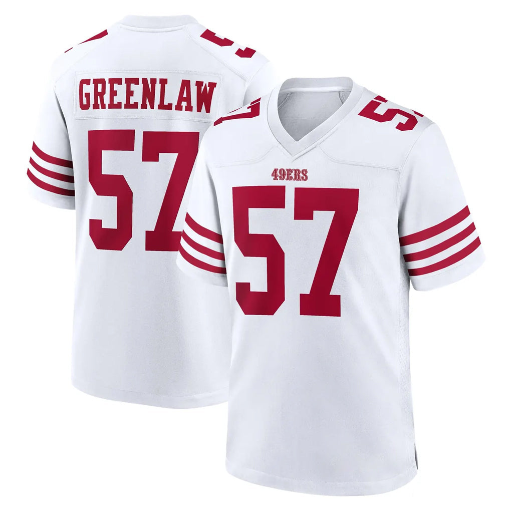 Choea SF.49ers #57 Dre Greenlaw Player White Game Home Stitched Jerseys