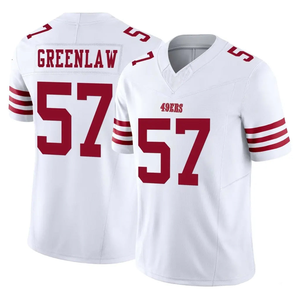Choea SF.49ers #57 Dre Greenlaw Player White Limited Vapor F.U.S.E. Home Game Stitched Jerseys