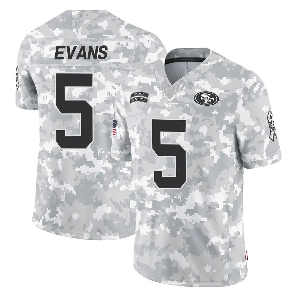 Choea SF.49ers #5 Mike Evans Player Arctic Camo Limited Salute To Service Home Game Stitched Jerseys