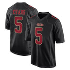 Choea SF.49ers #5 Mike Evans Player Black Fashion Home Game Stitched Jerseys