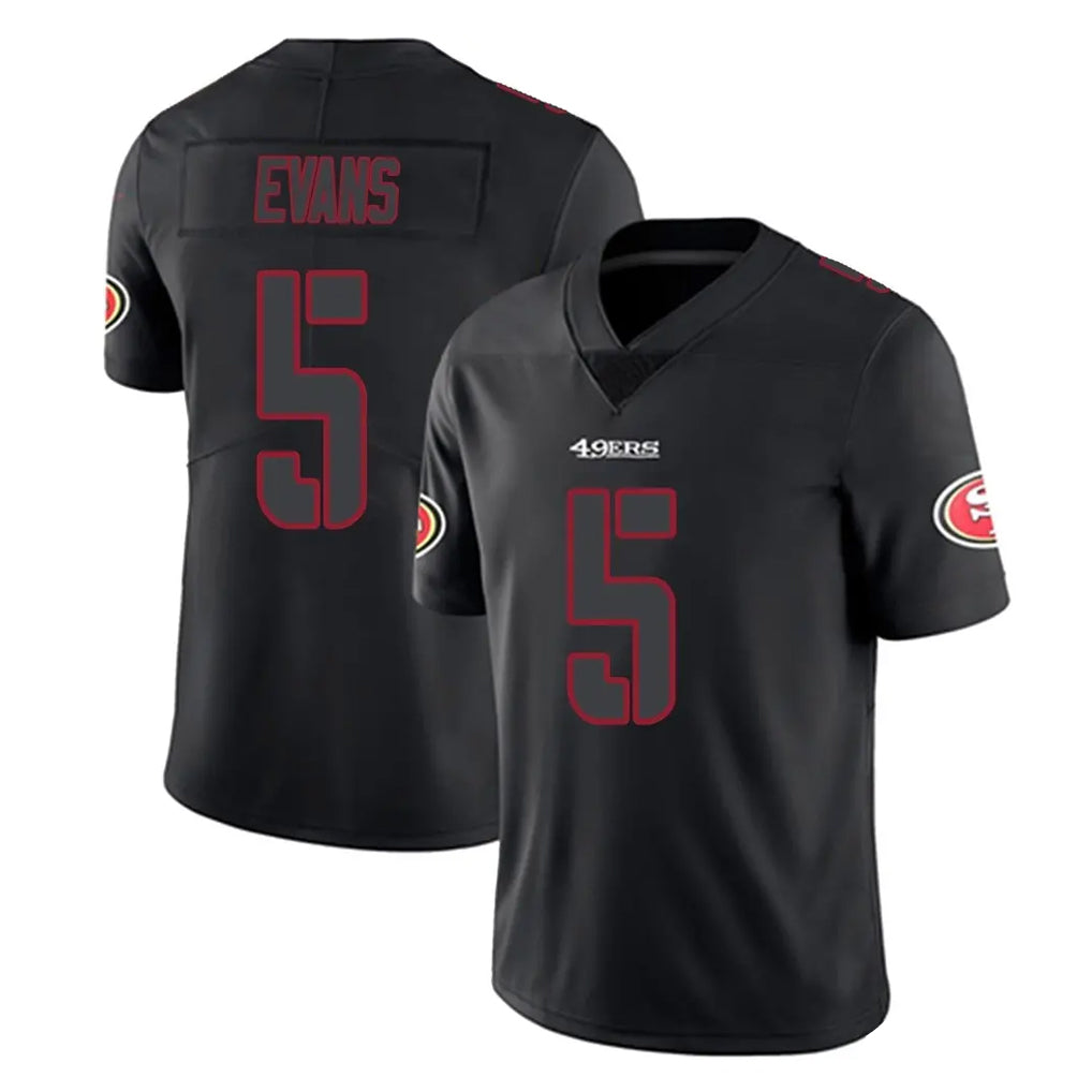 Choea SF.49ers #5 Mike Evans Player Black Impact Limited Home Game Stitched Jerseys