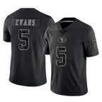 Choea SF.49ers #5 Mike Evans Player Black Limited Reflective Home Game Stitched Jerseys