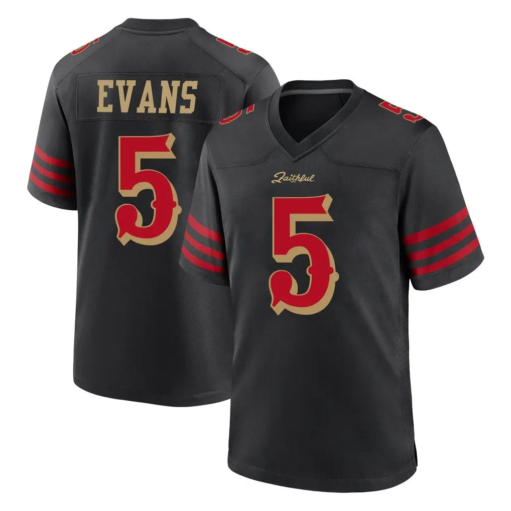 Choea SF.49ers #5 Mike Evans Player Black Rivalries Collection Home Game Stitched Jerseys