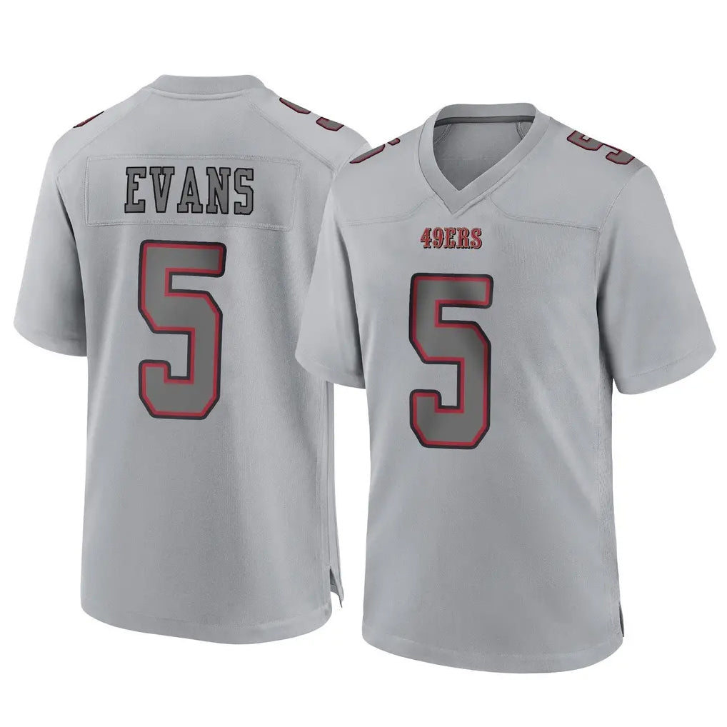 Choea SF.49ers #5 Mike Evans Player Gray Atmosphere Fashion Home Game Stitched Jerseys