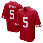 Choea SF.49ers #5 Mike Evans Player Red Home Game Stitched Jerseys