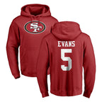 Choea SF.49ers #5 Mike Evans Player Red LOGO Pullover Hoodies Home Game Stitched Jerseys
