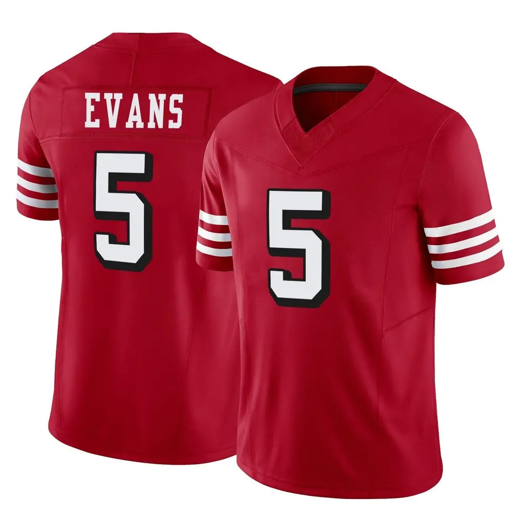 Choea SF.49ers #5 Mike Evans Player Red Limited Alternate Vapor F.U.S.E. Home Game Stitched Jerseys