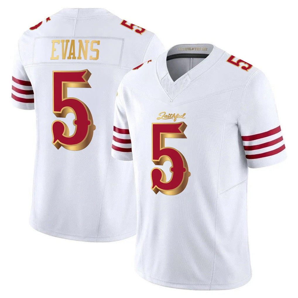 Choea SF.49ers #5 Mike Evans Player White 2025 Rivalries Collection Game Limited Stitched Jerseys