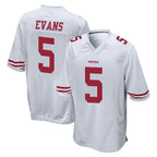 Choea SF.49ers #5 Mike Evans Player White Home Game Stitched Jerseys