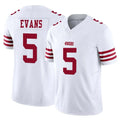 Choea SF.49ers #5 Mike Evans Player White Limited Vapor F.U.S.E. Home Game Stitched Jerseys