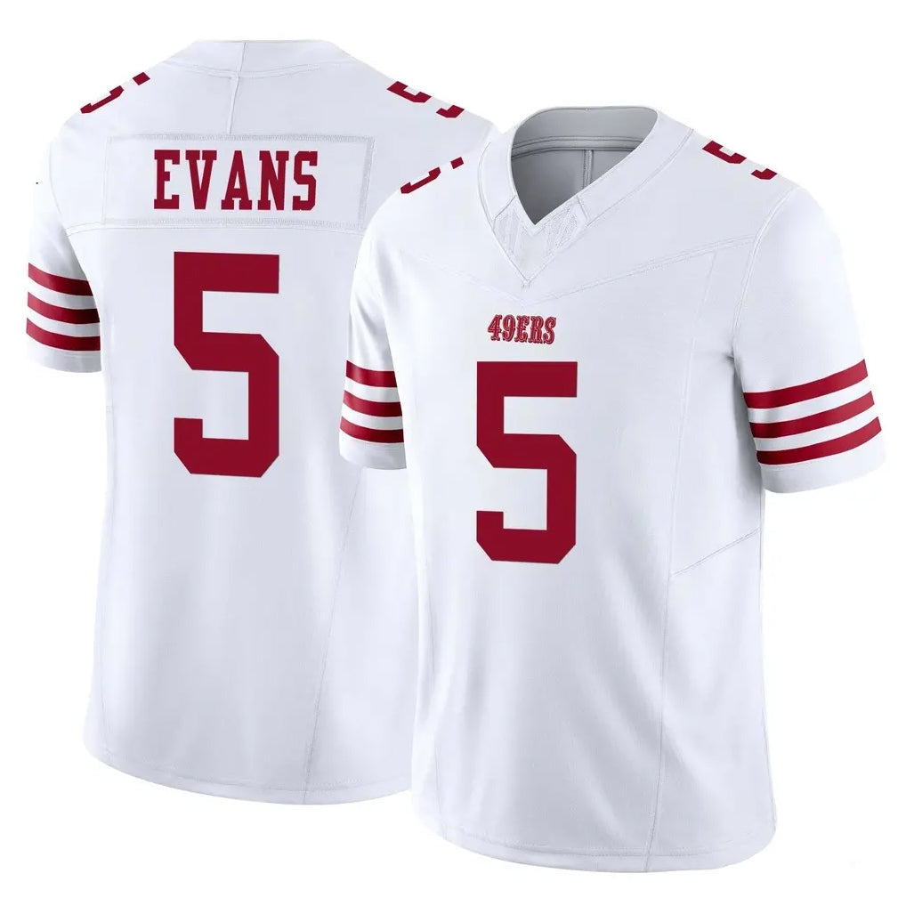 Choea SF.49ers #5 Mike Evans Player White Limited Vapor F.U.S.E. Home Game Stitched Jerseys