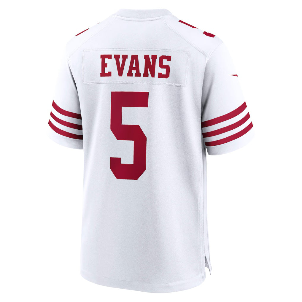 Choea SF.49ers #5 Mike Evans White Game Stitched Jerseys