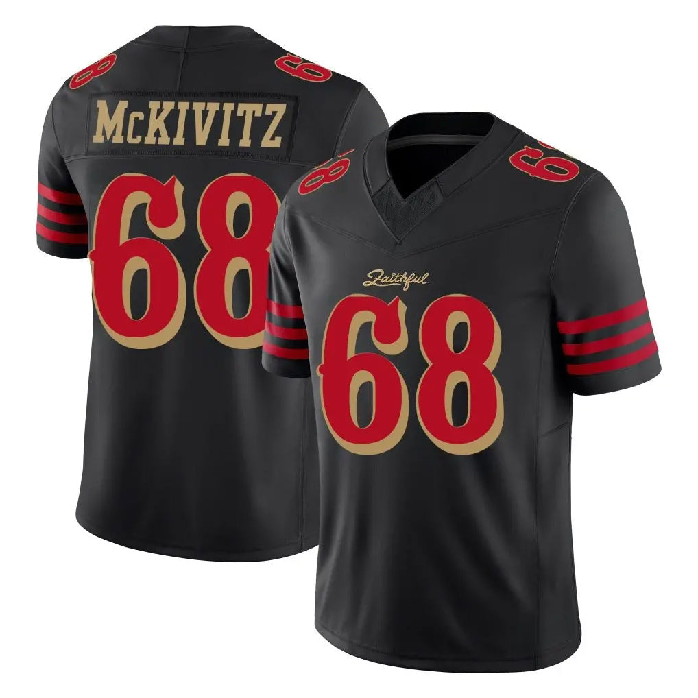 Choea SF.49ers #68 Colton McKivitz Player Black Limited Rivalries Collection Home Game Stitched Jerseys