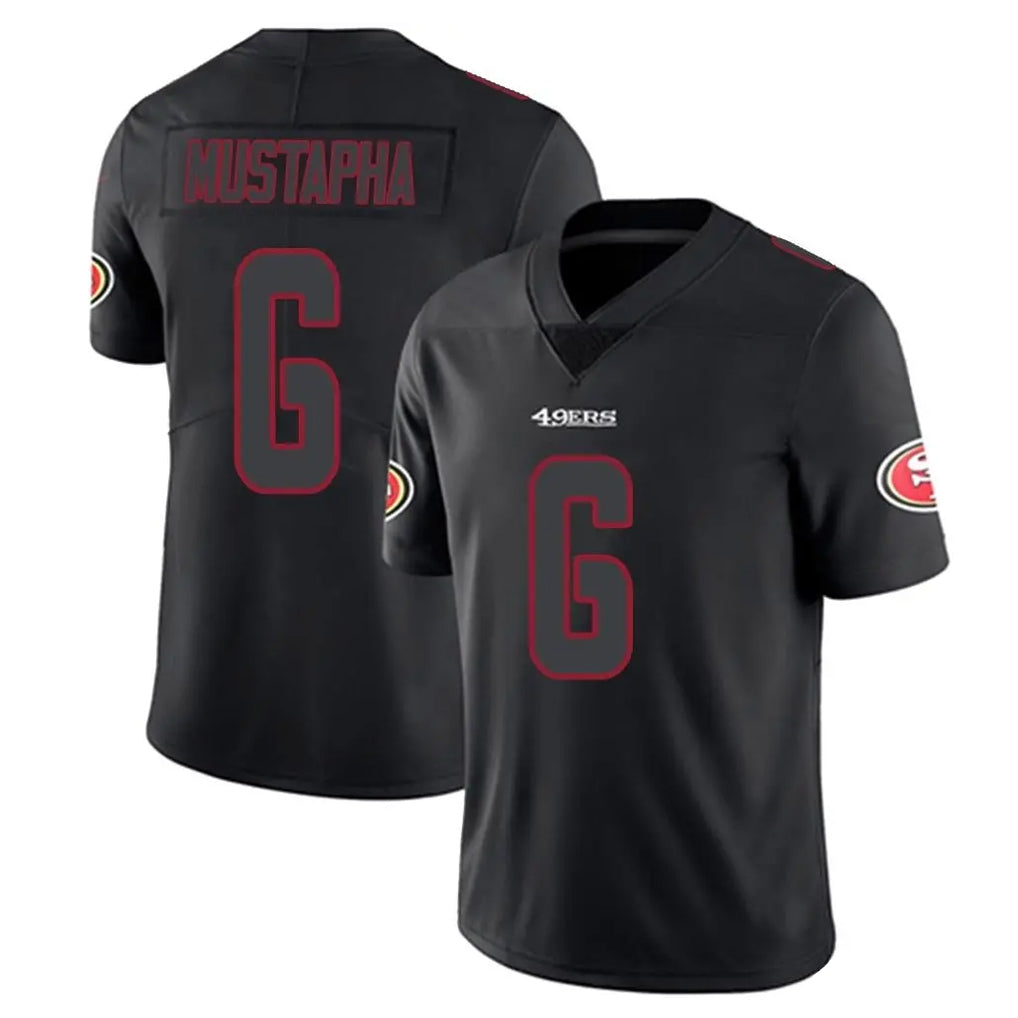 Choea SF.49ers #6 Malik Mustapha Player Black Impact Limited Home Game Stitched Jerseys