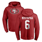 Choea SF.49ers #6 Malik Mustapha Player Red LOGO Pullover Hoodies Home Game Stitched Jerseys