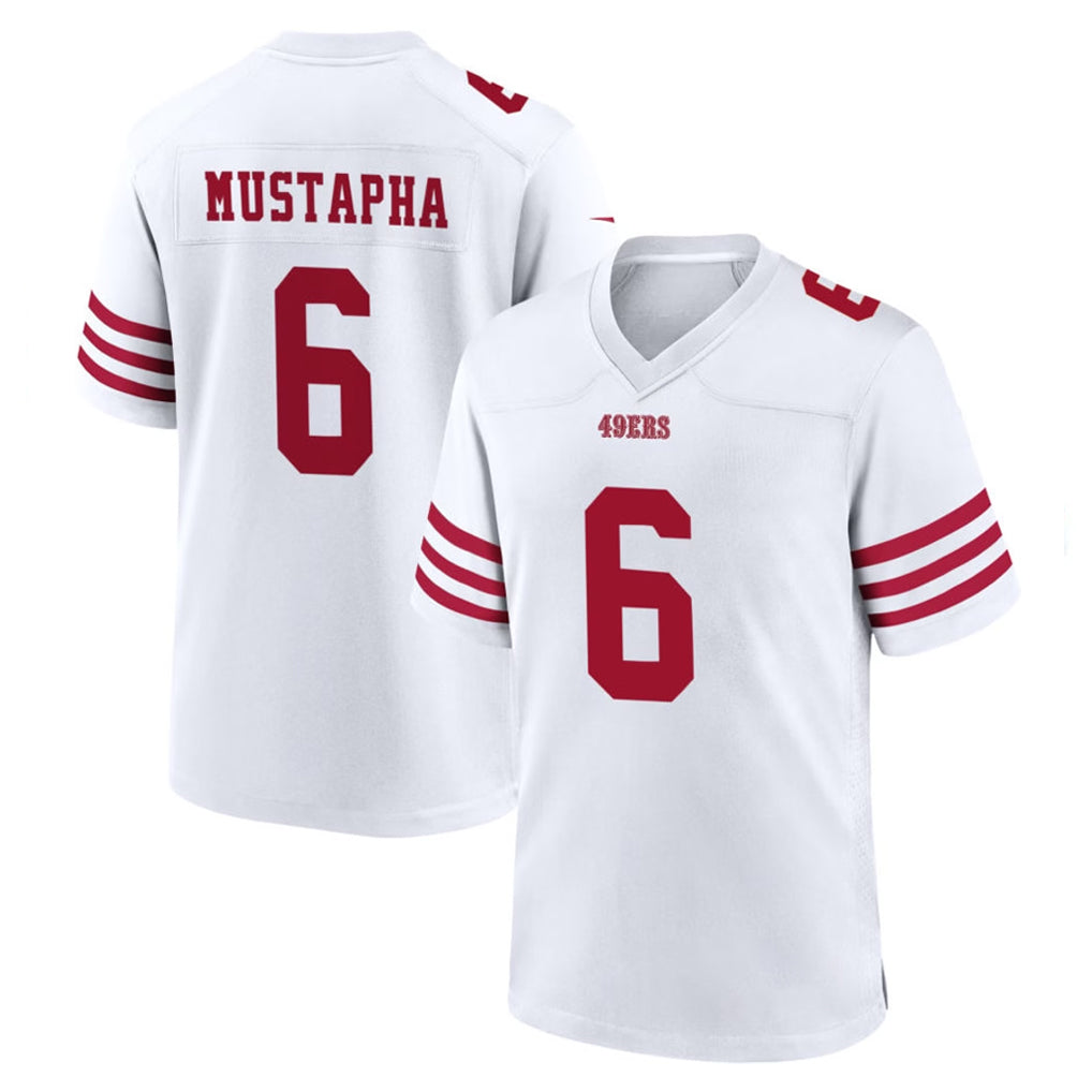 Choea SF.49ers #6 Malik Mustapha Player White Game Home Stitched Jerseys
