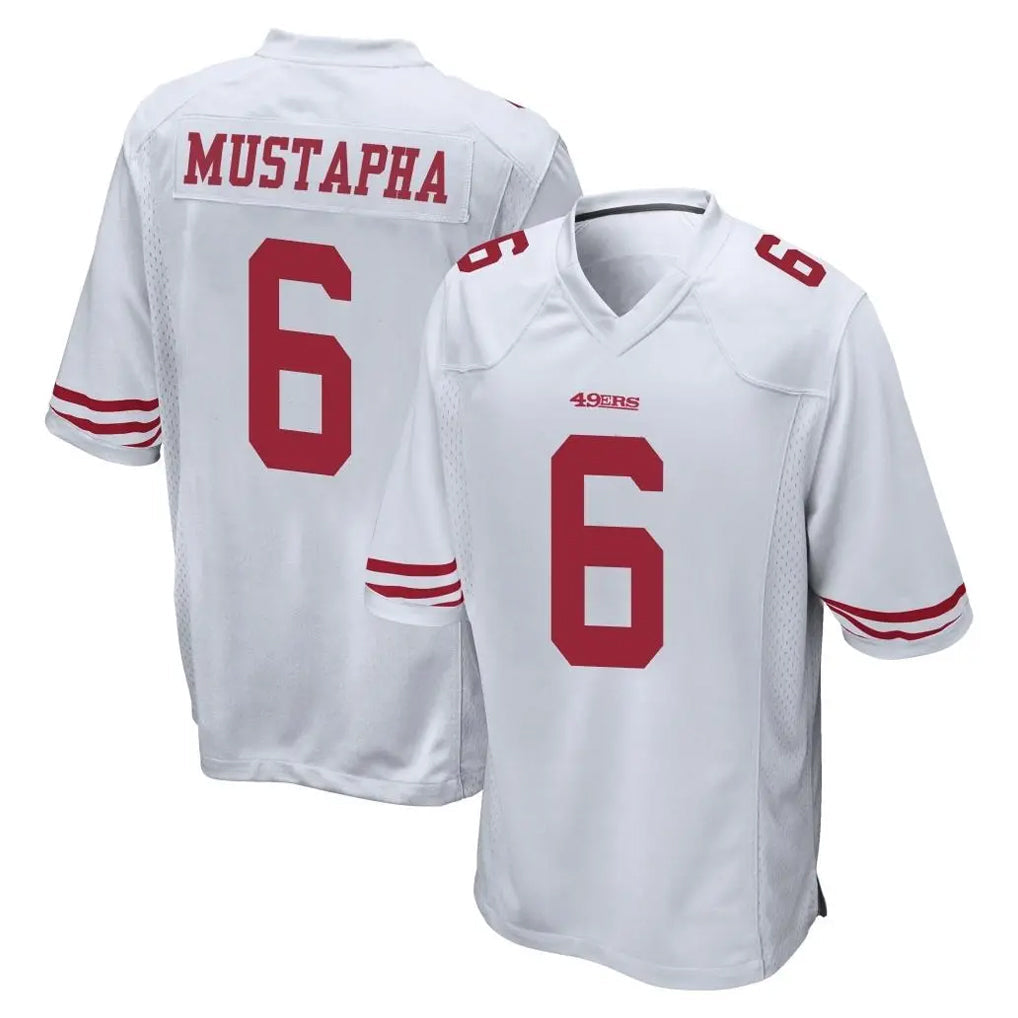 Choea SF.49ers #6 Malik Mustapha Player White Home Game Stitched Jerseys