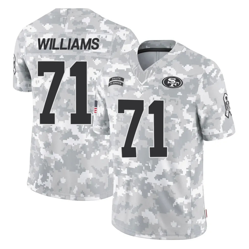 Choea SF.49ers #71 Trent Williams Player Arctic Camo Limited Salute To Service Home Game Stitched Jerseys