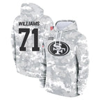 Choea SF.49ers #71 Trent Williams Player Arctic Camo Limited Salute to Service Pullover Hoodies Game Stitched Jerseys