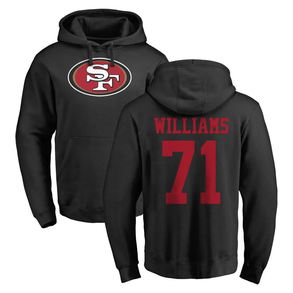 Choea SF.49ers #71 Trent Williams Player Black LOGO Pullover Hoodies Home Game Stitched Jerseys