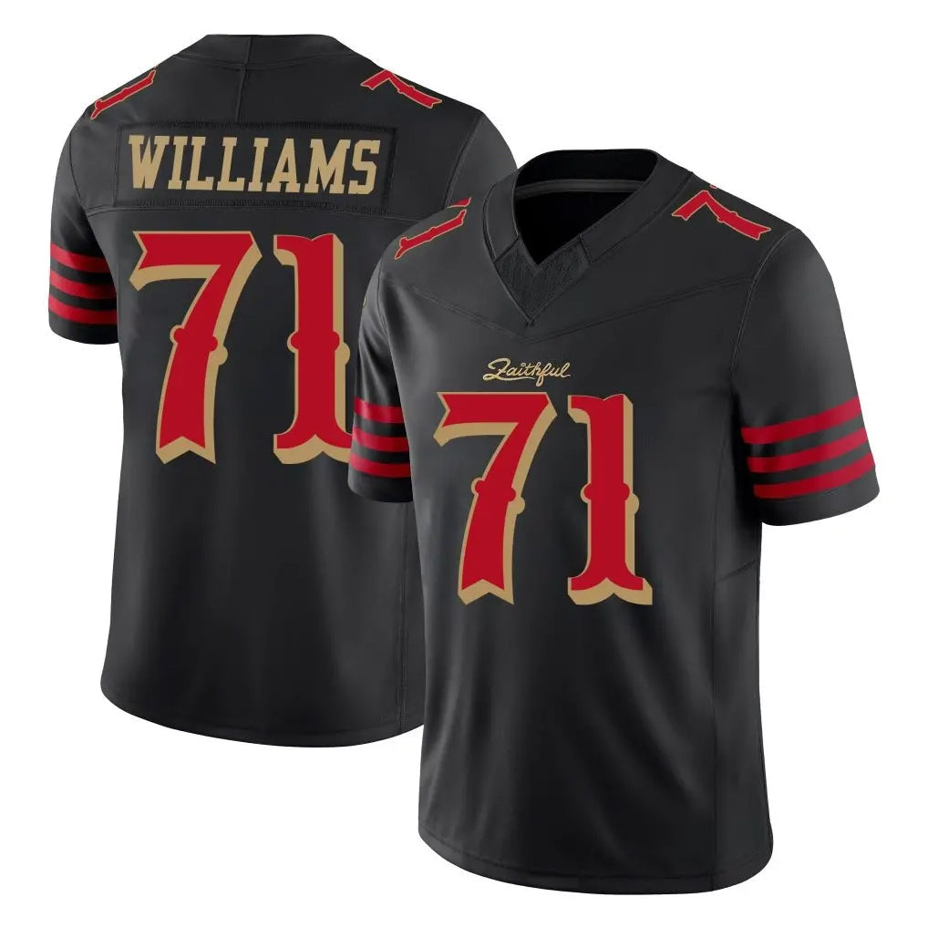 Choea SF.49ers #71 Trent Williams Player Black Limited Rivalries Collection Home Game Stitched Jerseys