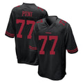 Choea SF.49ers #77 Dominick Puni Player Black Alternate Home Game Stitched Jerseys