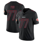Choea SF.49ers #77 Dominick Puni Player Black Impact Limited Home Game Stitched Jerseys