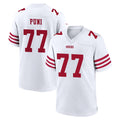 Choea SF.49ers #77 Dominick Puni Player White Game Home Stitched Jerseys
