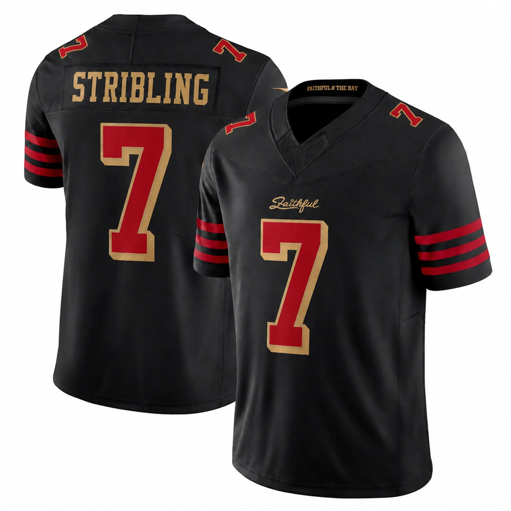 Choea SF.49ers #7 De'Zhaun Stribling Player Black Limited Rivalries Collection Home Game Stitched Jerseys
