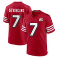 Choea SF.49ers #7 De'Zhaun Stribling Player Red 80th Game Home Stitched Jerseys
