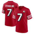 Choea SF.49ers #7 De'Zhaun Stribling Player Red 80th Game Home Stitched Jerseys
