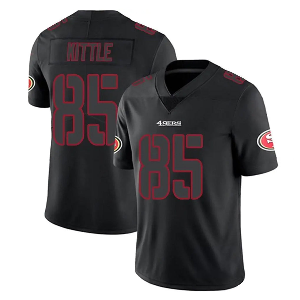 Choea SF.49ers #85 George Kittle Player Black Impact Limited Home Game Stitched Jerseys
