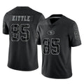 Choea SF.49ers #85 George Kittle Player Black Limited Reflective Home Game Stitched Jerseys