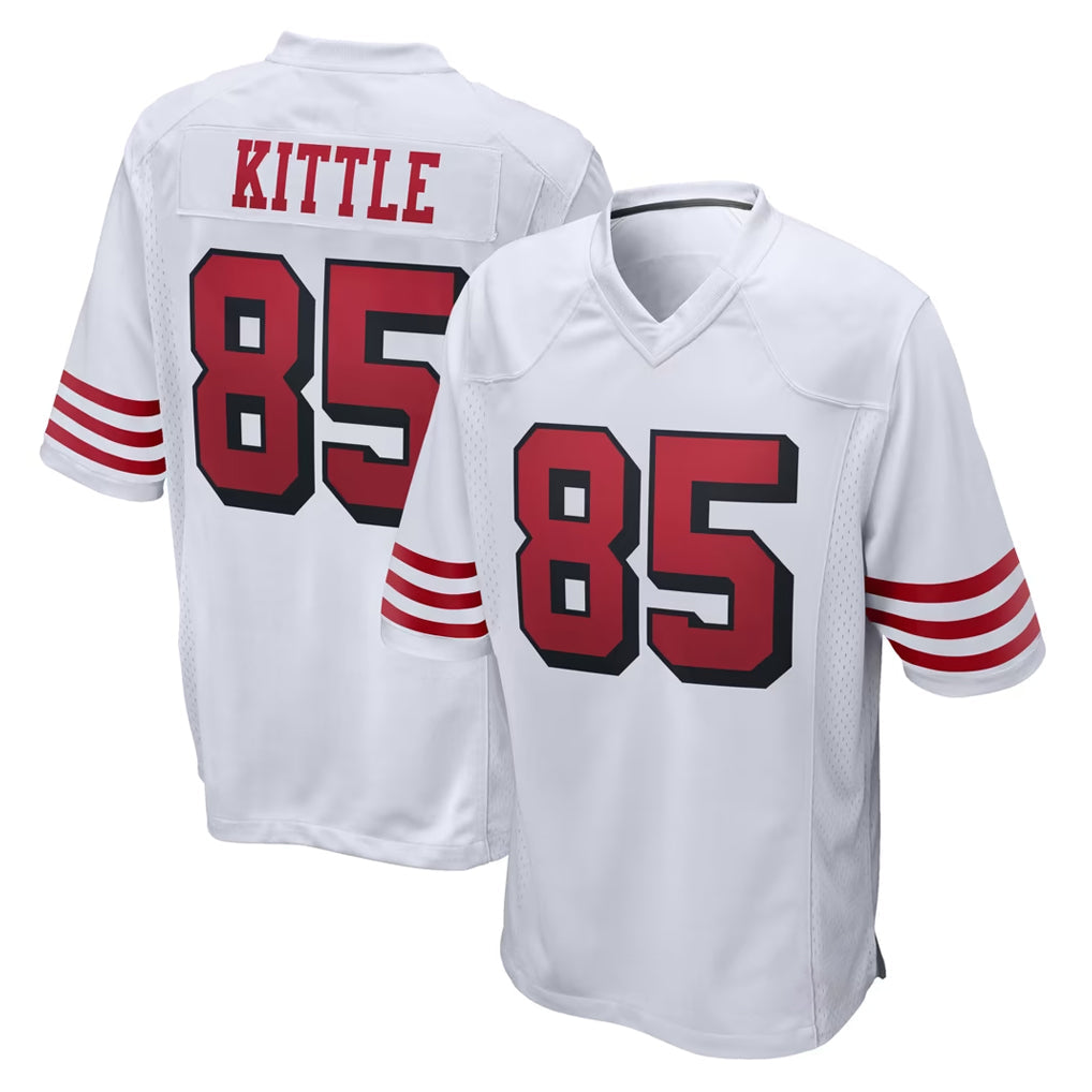 Choea SF.49ers #85 George Kittle Player White Limited Home Game Stitched Jerseys