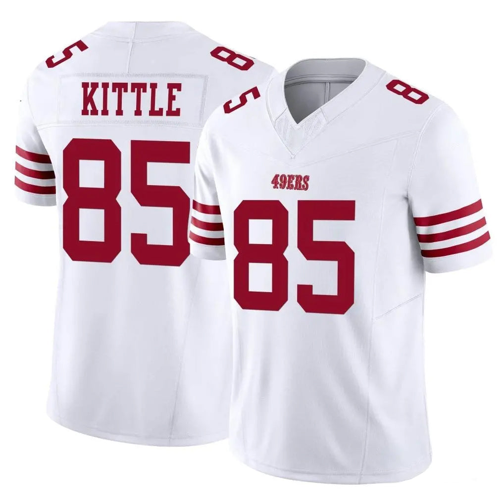Choea SF.49ers #85 George Kittle Player White Limited Vapor F.U.S.E. Home Game Stitched Jerseys