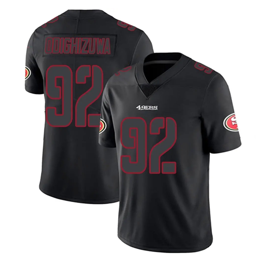 Choea SF.49ers #92 Osa Odighizuwa Player Black Impact Limited Home Game Stitched Jerseys